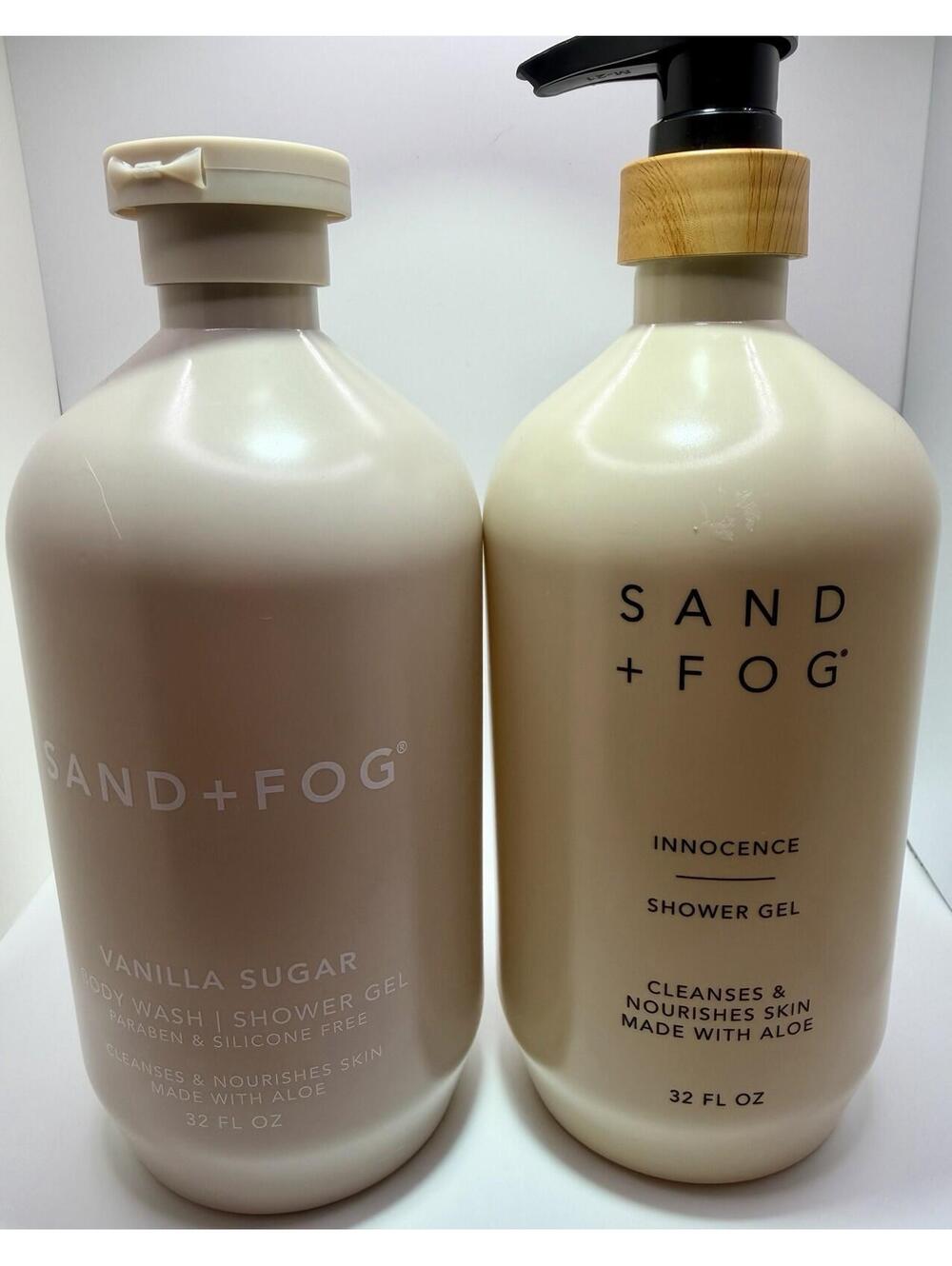 Sand + Fog Vanilla Sugar & Innocence Shower Gel Body Wash Bundle 32 Oz